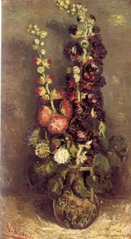 Vincent Van Gogh : Vase of Hollyhocks
